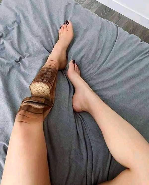 Artist Turned Leg into Slices of Bread