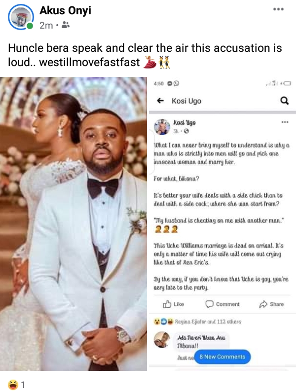 Williams Uchemba Accusation on Being Gay by Kosi Ugo - Fans React
