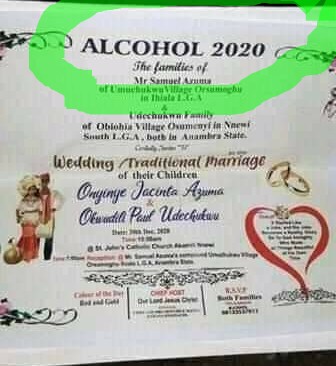 Alcohol 2020 - Funny Wedding Invitation card 