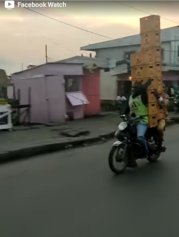 Origin of Crate Challenge in Africa - 2 men playing with Fire on the Road