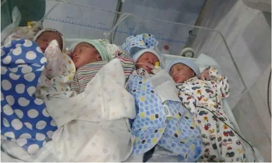 Woman who is married for 30 years without a child delivers Quadruplets