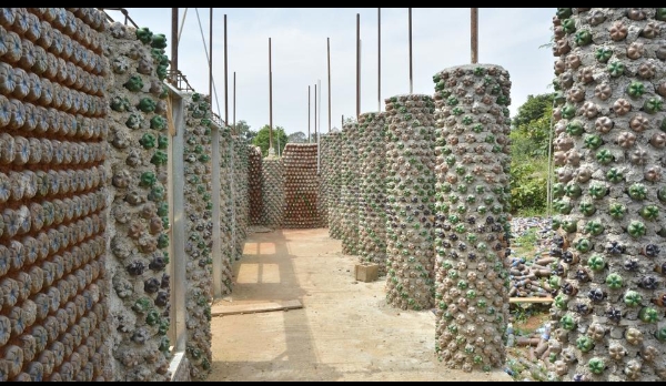 Photos of House Built with Plastic Bottles in Nigeria 2021