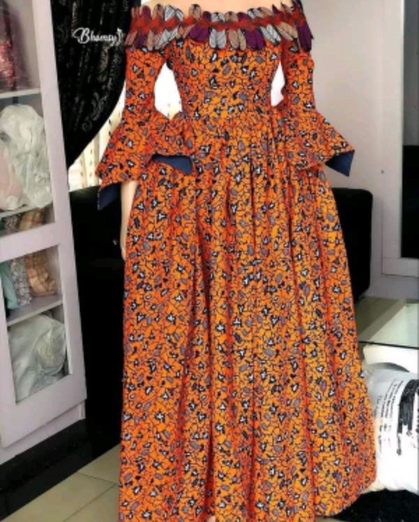 New and Classic Ankara Long Gown Styles for Weddings