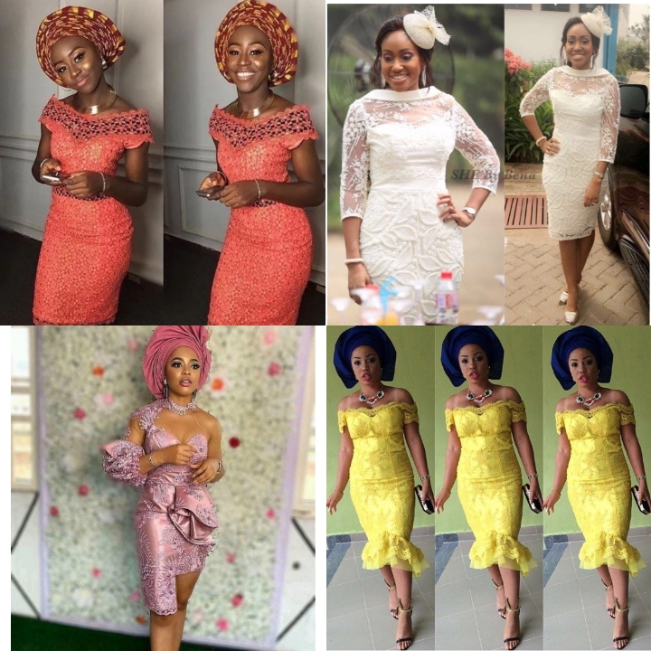 Short Lace Gowns Styles and Auto Gele