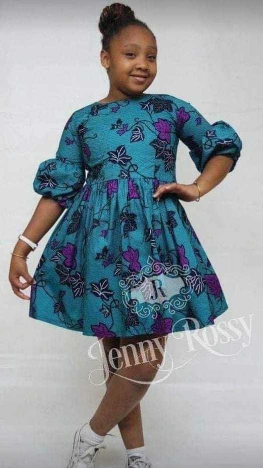 Ankara Off Shoulder dress for Kids by abirecreations - Baby clothes -  Afrikrea
