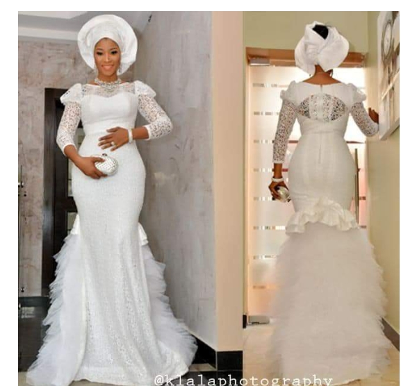 White Net Cord Lace Gown Styles for Ladies Reigning right Now 