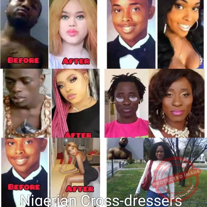 Nigerian Crossdressers Before and after Transformation Surgery photos