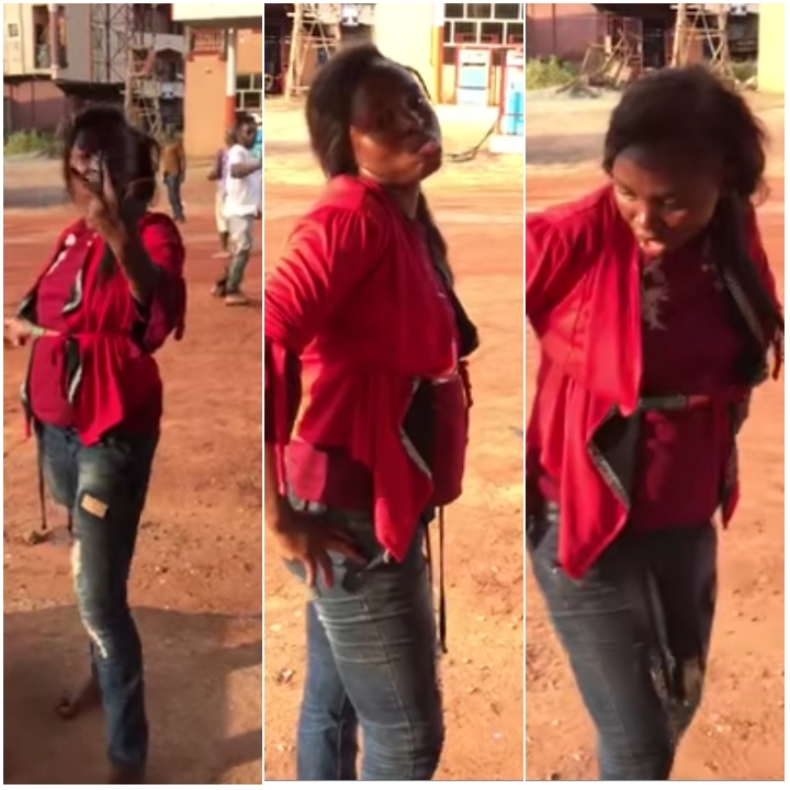"Erigo ya" Reaction as Young Girl Runs Mad this Morning in Enugu VIDEO