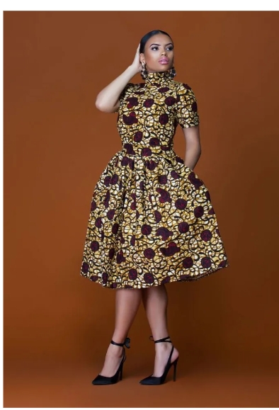 Ankara Flare Gowns for Ladies you can Wear to Office or WorkPlac