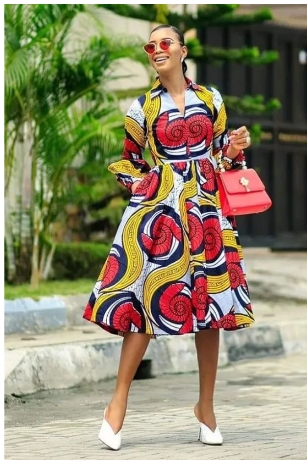 Ankara Flare Gowns for Ladies you can Wear to Office or Workplac