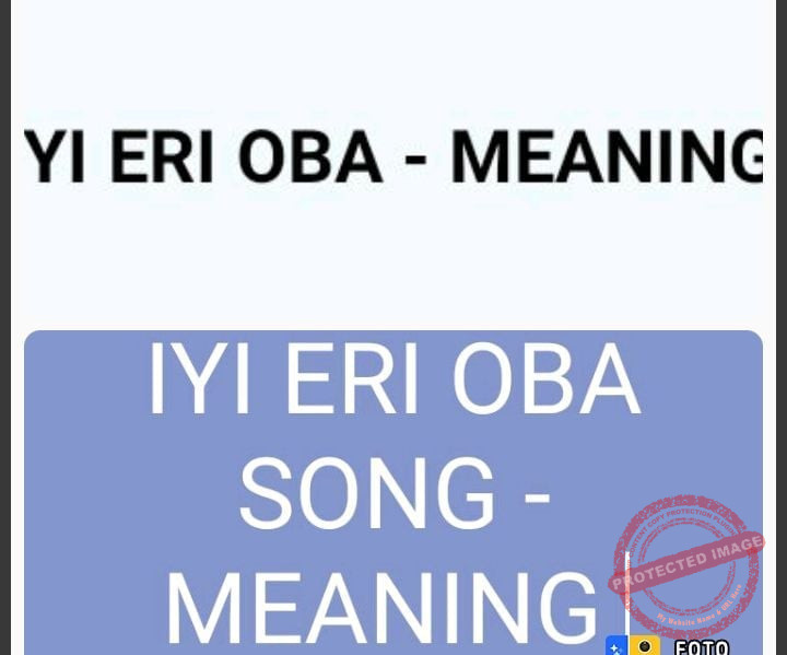 Iyi eri oba Song Lyrics and Meaning